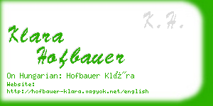 klara hofbauer business card